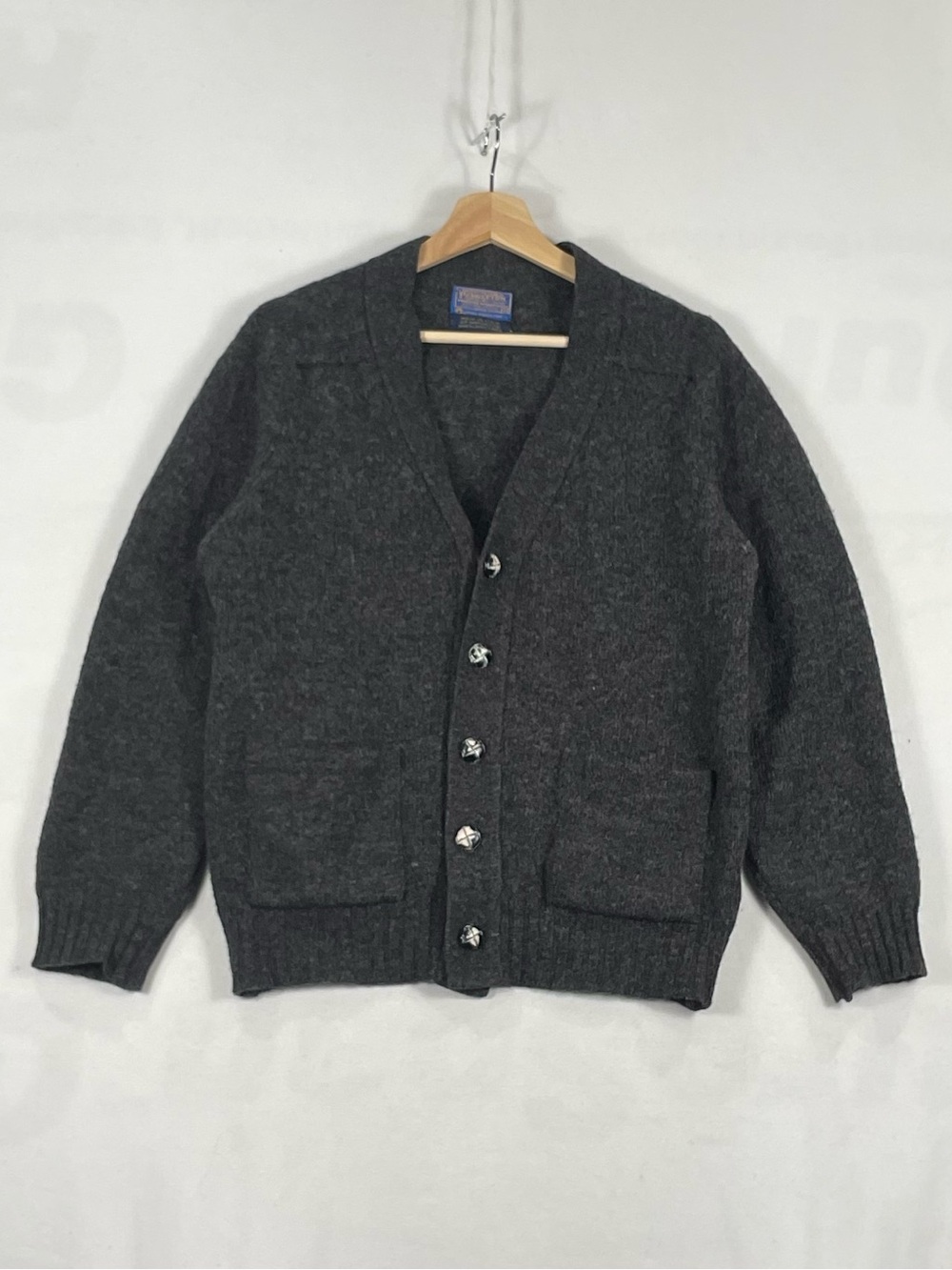 Vtg Pendleton Pure Virgin Wool Shetland Yarn Cardigan Union Made USA Sz M *READ*